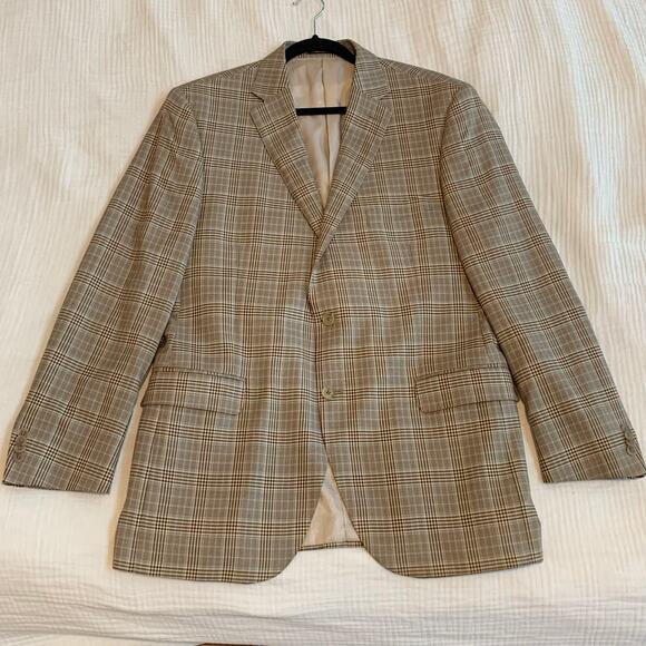 NWOT‎ Peter Millar Men's 44T Multicolored Plaid Wool Silk Blazer